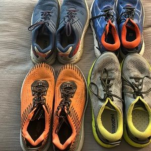 4 pairs used Hoka running shoes